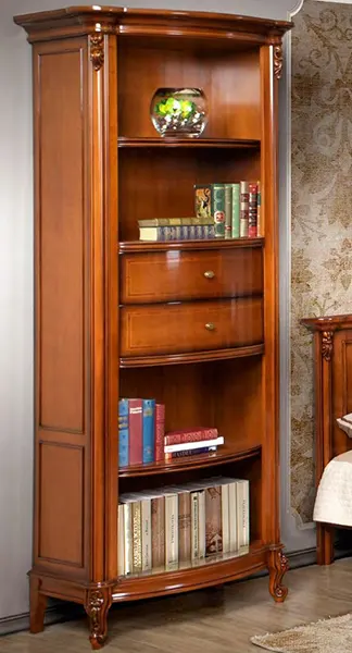 Шкаф книжный MD1 "Фирензе" Орех 884  купить в интернет магазине Мебель из массива. Звоните +7 495 961-63-63 Книжные шкафы из массива дерева