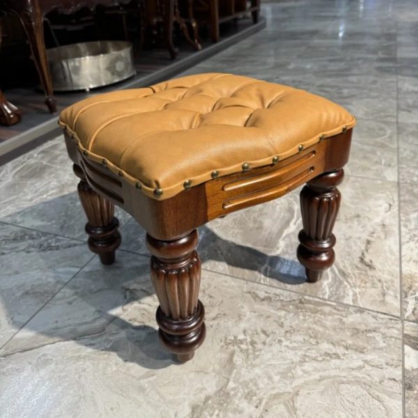 Пуф с сиденьем из кожи МИГ281 SFFJ-M купить в интернет магазине Мебель из массива. Звоните +7 495 961-63-63 Банкетки и пуфы Индонезия