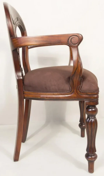 Резной стул с подлокотниками MSM.111 CH35 DARK BROWN купить в интернет магазине Мебель из массива. Звоните +7 495 961-63-63 Мебель Индонезии